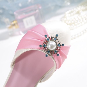 Scarpe da principessa blu e rosa con perle, molto vendute, per ragazze, sandali per feste e spettacoli. - Product Image 4