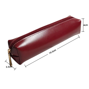 Astuccio in Pelle PU Stile Giapponese Grande Capacità Tinta Unita Resistente allo Sporco Borsa per Cancelleria Astuccio Porta Pennelli Cosmetici - Product Image 3