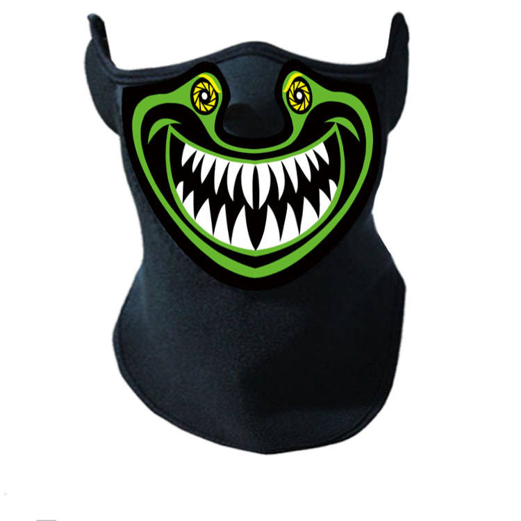 El Half Panel Mask Light up Cosplay Scary Party Mask Glowing LED Face ...