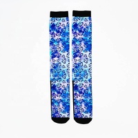 Chaussettes équestres hautes imprimées par sublimation pour femmes, conception d'illustration personnalisée