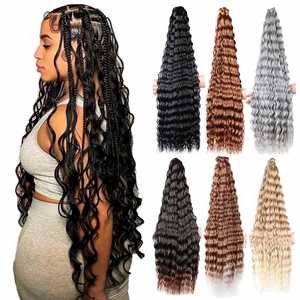 Popular in Russia Long Synthetic Curly Wave Twist Loose Deep Wave Hair Crochet Hair Synthetic <b>Braiding</b> Hair Bundles <b>Extensions</b> - Product Image 1