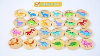 Flip Fun Jeu de puzzle d'entraînement de mémoire pour enfants Animal Trafic numérique Trouver le même exercice Concentration Exercice Jouets Dinosaure