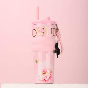 แก้วน้ำเก็บความร้อนสแตนเลสแบบพกพา รุ่นใหม่ ปี 2026 ลายดอกไม้ ดีไซน์รักษ์โลก เก็บอุณหภูมิได้นานกว่า 24 ชั่วโมง - Product Image 2