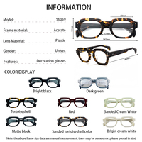 Monturas Ópticas Retro Hechas a Mano, Gafas de Estilo Atemporal para Uso Diario, Acetato Cuadrado Clásico para Hombre y Mujer
