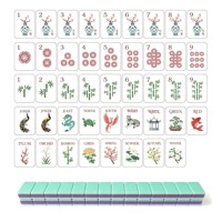 Set Ubin Mahjong Desain Modern 3-Lapisan Gaya Cina 160 Buah, Akrilik Hijau Terukir, Mewah, Ramah Lingkungan, Portabel, untuk Kasino
