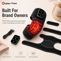 Masseur de genou multifonction Magique Power rechargeable avec écran LCD, compresse chaude, vibration, thérapie par lumière rouge, 40 LED, 3000 mAh