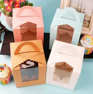 Colorful Moon Cake Box Packaging Box Cup Cake Box with Window
