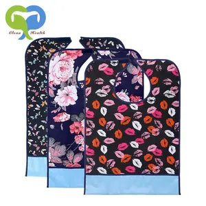 Adult Bibs for Eating with Crumb Catcher Washable and Reusable Clothing Protectors adult bib for elderly Women
