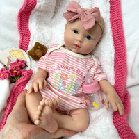 Bébé Reborn en Silicone 45CM Fille, Toucher Réel, Bouche Ouverte avec Lèvres Détaillées, Corps Entier, Peau Douce, Texture 3D, Collectionnables