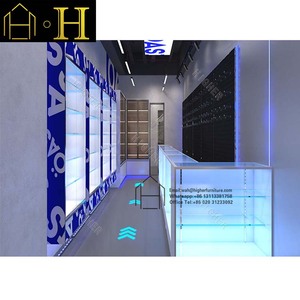 Tùy chỉnh khói cửa hàng hiển thị trường hợp và dẫn ánh sáng thiết kế nhôm kính trưng bày cửa hàng bán lẻ thuốc lá hiển thị truy cập - Product Image 5