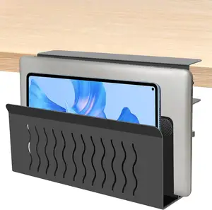 Under Desk Storage Double Layer Desk Side Storage Tray with Magnetic Pen Holder