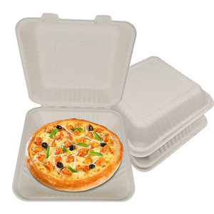 Contenants à burger en bagasse biodégradables et compostables, <span class=keywords><strong>vaisselle</strong></span> personnalisable, vente en gros, emballage en vrac pour cafés, boulangeries, nature - Product Image 2