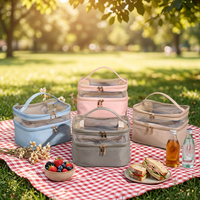 Sac de toilette moderne pliable résistant à l'eau en PU, grande capacité, fermeture éclair, trousse de maquillage