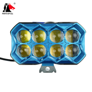 Nouveau système d'éclairage de <span class=keywords><strong>moto</strong></span> à 6 projecteurs LED bleus, double couleur (<span class=keywords><strong>blanc</strong></span> et jaune), feux externes avec phare 12V - Product Image 5