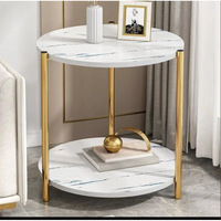 Vente en gros de table d'appoint de salon moderne table basse ronde en marbre table à thé