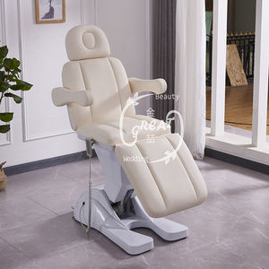 Camilla de Masaje de Belleza Beige con 3 Motores Eléctricos para Extensión de Pestañas, Tratamiento de Spa de Terapia Corporal de Lujo, Salón de Cosmética - Product Image 3