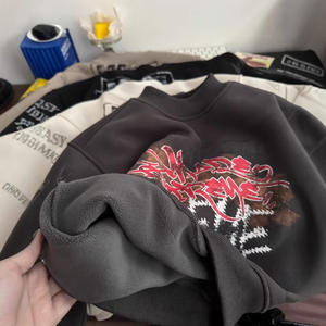 <span class=keywords><strong>Felpa</strong></span> in Pile Tinta Unita con Graffiti per Bambini, Inverno 2025, Pullover Monopezzo Ispessito, Elegante, Casual, Caldo e di Tendenza - Product Image 5