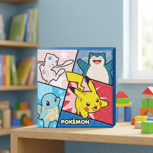 Kit de Peinture Diamant Imprimée Pokémon Sautant 25x25cm Coréen DIY 5D Point de Croix Complet Cadeau Artisanat Enfants Vente en Gros - Product Image 3