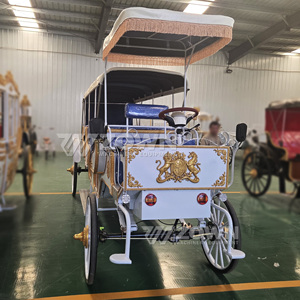 Charrette Équestre Électrique pour 4-6 Personnes, Chariot Touristique Européen à 4 Roues, Carrosse de Mariage - Product Image 2