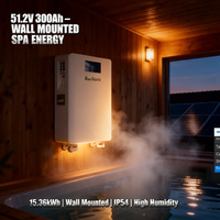Baterai Lithium 51.2V 48V 300Ah 15kWh untuk Sistem Tenaga Surya Terpasang di Dinding dengan Roda