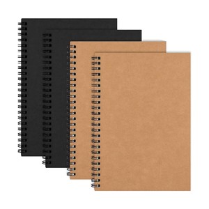Juego de Cuadernos Espiralados A5 de 8.25x5.5 Pulgadas, 160 Páginas, Cubierta Kraft, Cuaderno con Rayas para la Escuela, Oficina, Toma de Notas para Estudiantes - Product Image 1