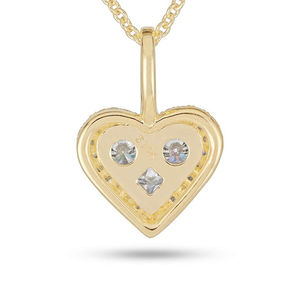 Collar con colgante de Holozircon en forma de corazón de plata 925 único y exquisito de Gemnel - Product Image 3