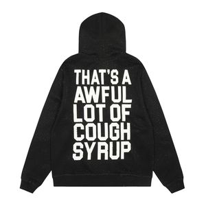Questa <span class=keywords><strong>è</strong></span> una Giacca Cardigan in Puro Cotone con Stampa di Strass 'That's an Awful Lot of Cough Syrup' per Uomo (Versione High School) - Product Image 3