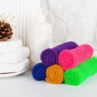 GLOWAY Produits de bain populaires : Éponge exfoliante corporelle longue et durable en filet africain, en nylon