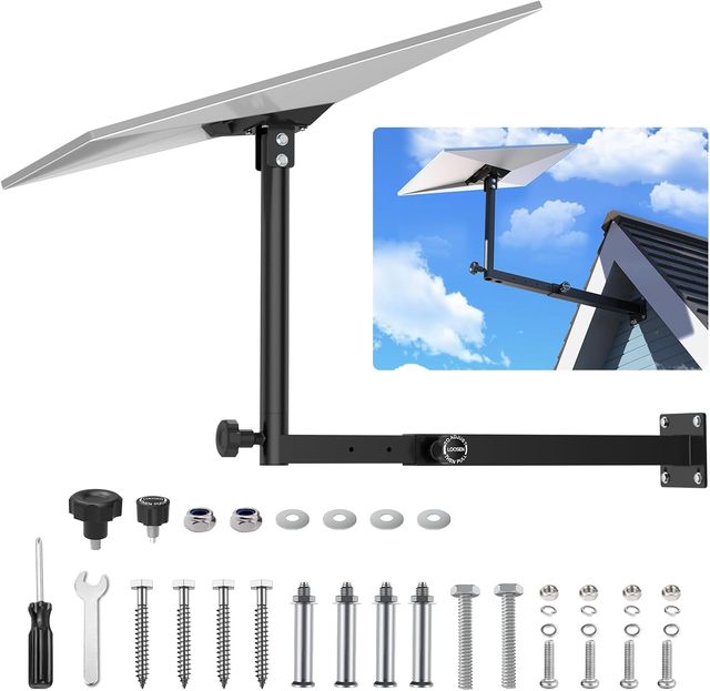 Adjustable Starlink Wall Mount Bracket Heavy Duty Weatherproof Carbon Steel Powder Coated Dish Mount Kit Full Hardware Set