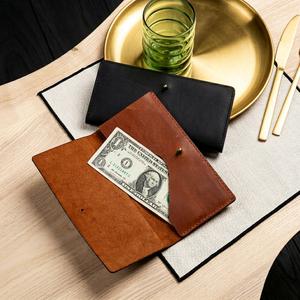 Porte-comptes en cuir véritable personnalisé pour restaurant, présentoir de factures sur mesure avec logo LBH-0083 - Product Image 1