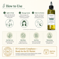Huile de Romarin Naturelle Personnalisée aux Herbes, Biotine Nourrissante et Stimulante pour la Repousse des Cheveux, Produits de Croissance Capillaire à Marque Blanche