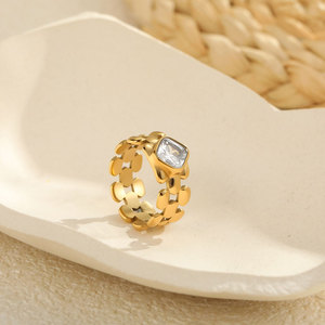 Bague Montre en Acier Inoxydable 316L Plaqué Or 14k 18k Anti-ternissement avec Zircon Tendance pour Femme - Product Image 4