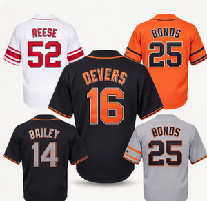 Men Stitched Baseball Jersey DEVERS #<b>16</b> BONDS #25 BAILEY #14 REESE #52 Giants Embroidery Sports Uniform <b>Fan</b> Apparel Wholesale - Product Image 1