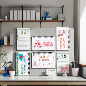 Libro studente portatile Loop Flip Notebook stile cartone animato programma di piano settimanale con rilegatura a spirale PP Cover 4 opzioni - Product Image 1