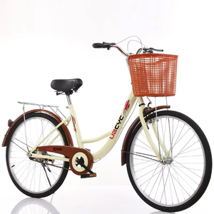 Vélo de ville classique rétro en aluminium vert pour <span class=keywords><strong>femme</strong></span>, 22, 24, 26 pouces, à vitesse unique, avec panier, pour le sport et la vie quotidienne, pas cher - Product Image 5