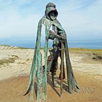 QUYANG – décoration extérieure abstraite en métal grandeur nature, célèbre statue de roi en Bronze, statue de chevalier de la Table ronde, Sculpture