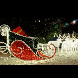 Buitenverlichting <span class=keywords><strong>LED</strong></span> Kerstman rendier slee met <span class=keywords><strong>LED</strong></span>-verlichting vliegende rendieren verlichting 3D Kerstlicht displays - Product Image 6