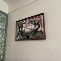 Tableau d'art miroir original Art Déco, peinture chinoise de nature morte, cadre en bois fait main, cadeau de mariage pour la décoration du salon