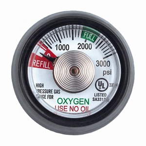 Fabrik-Großhandel UL-Zertifiziertes 3000PSI Manometer 35MM 1,5 Zoll NPT1/8 Medizinisches Hochdruckmessgerät für Sauerstoffregler Mit Gummiabdeckung - Product Image 1