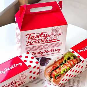 Custom Logo Disposable Kraft Paper Hot Dog <b>Box</b> Fried Chicken Takeaway Packaging Greaseproof Food Grade Paper <b>Box</b> for Fast Food - Product Image 3