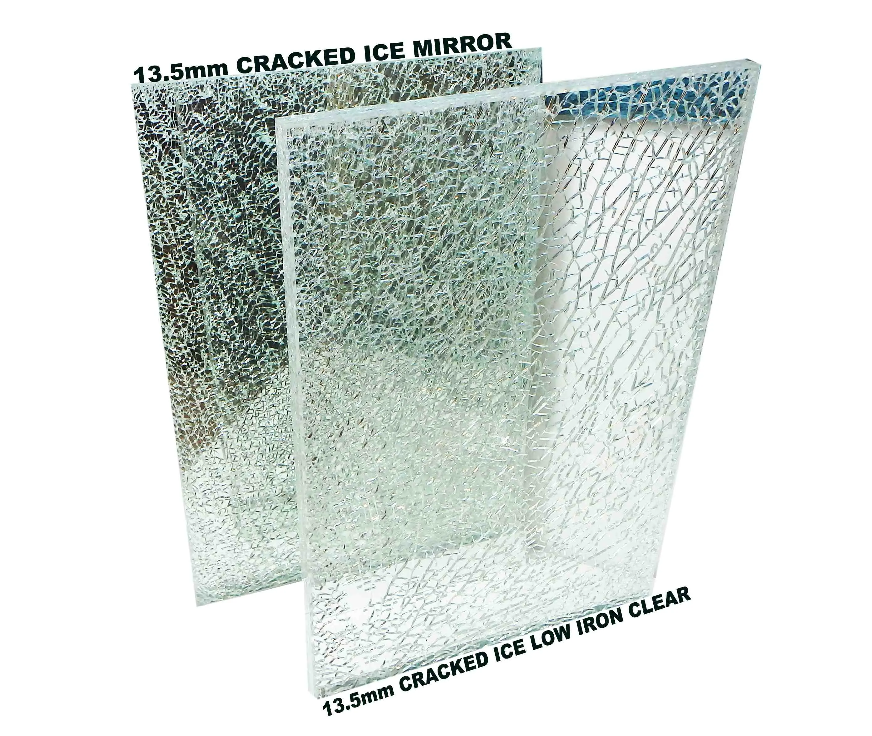 cracked ice decorative glass factory Ice Cracked Toughened Laminated Glass For Kitchen Splashback