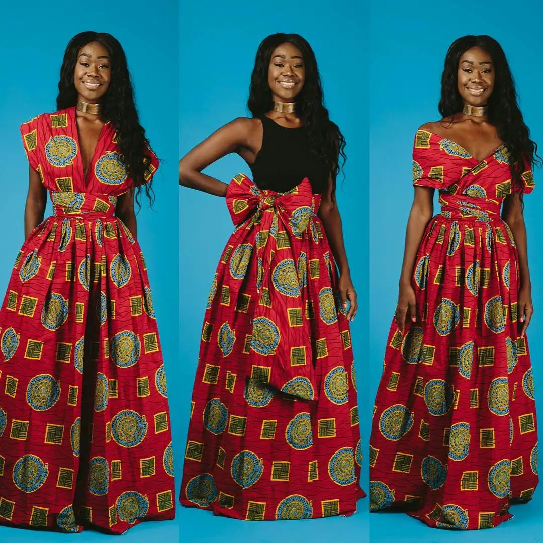 JL032 Womens dashiki shirt Floral Printed Casual Dress Designs Side Slit High Waist Maxi Dresses 2021 Summer African Clothing