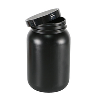 Bouteille de supplément Conteneur de poudre de protéine noire Pot de protéine de lactosérum Bouteille en plastique pour emballage de poudre 100ml -1000ml-5170ml