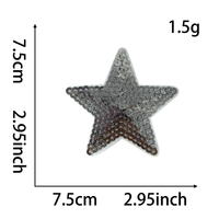 Vente en gros de patchs étoiles scintillants thermocollants de 75 mm, patchs étoiles en paillettes argentées, dorées, roses, rouges pour vêtements, sacs, casquettes
