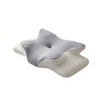 Oreiller de lit en mousse à mémoire de forme orthopédique moderne ergonomique ultra confortable côté géométrique cou rectangulaire réglable contour cervical