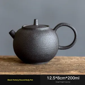 Tetera de Cerámica Rústica Estilo Japonés, Hecha a Mano, de Cerámica Mineral <span class=keywords><strong>Antigua</strong></span>, Juego de Té Kung Fu, Tetera Individual para Preparar Té - Product Image 6