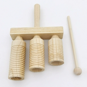 3 Tone <b>Wooden</b> <b>Blocks</b> with Handle and Mallet Percussion Instrument For Kids Musical Education - Product Image 5