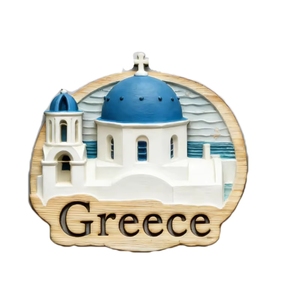 <strong>Acropolis</strong> Santorini Art Deco Wooden Fridge Magnets Eco-Friendly Greek Travel Gift - Product Image 2