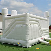 Château gonflable de fête de mariage videur blanc maison de rebond gonflable combo avec toboggan