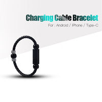 EONLINE 3D UV OEM 22CM Creative USB Charger Data Sync Cable Bracelet Wrist Band pour Android Type-C pour Samsung xiaomi